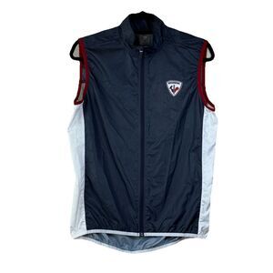 Rossignol Cycling Running‎ Mesh Vest Mens Medium Full Zip  Blue White Red